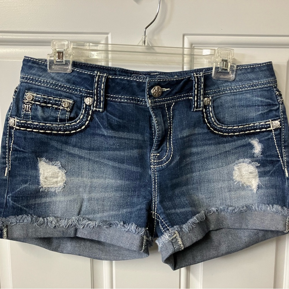 Signature Distressed Blue Jean Shorts